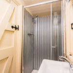 Ensuite shower and loo. The shepherd's hut is completely self-contained