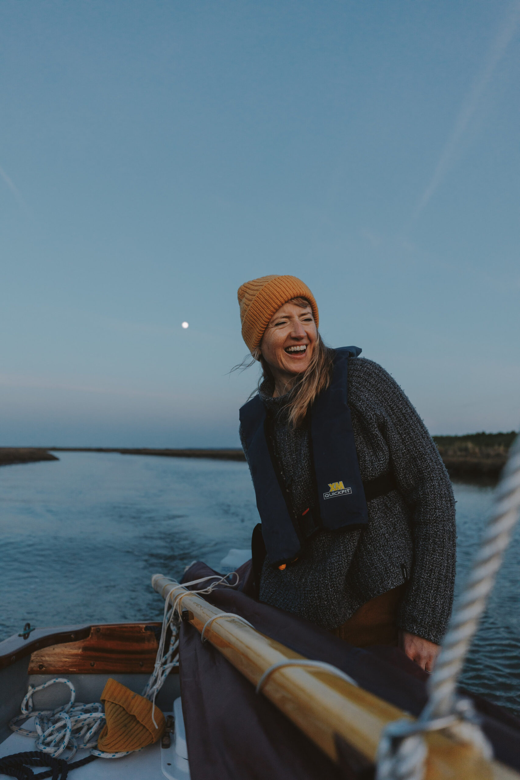 Female sailing skipper Zoe from Sail North Norfolk